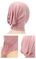 Turban en coton solide pour femmes, sous-foulard froncé élastique, couverture de cou intérieur, musulman, 1 pièce, meilleures ventes