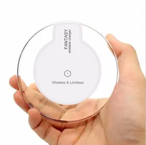 Free Sample K9 Universal Crystal Qi Wireless Charger With LED Light Mobile Phone Wireless Charging