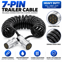 Câble rétractable spiralé Suzi à 7 conducteurs anti-vieillissement pour transmission de signal stable, pour connexion électrique ABS EBS de semi-remorque