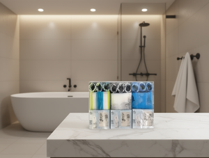 Set di Asciugamani da Bagno in Cotone a Righe Tinto in Filo, Rettangolari, Delicati sulla Pelle, per Uso Domestico, Misura Adulto - Product Image 2