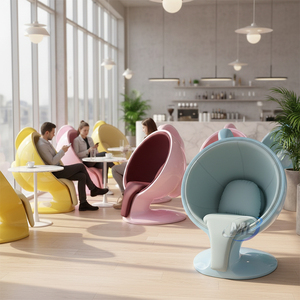 Silla Tapizada de Fibra de Vidrio de Grado Comercial, Taza de Café Nórdica de FRP, Asiento Acolchado para Salón - Product Image 6