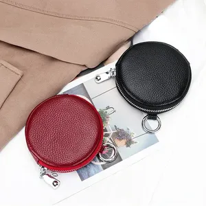 Porte-monnaie AndoBag pour femmes, en cuir de vache véritable, petits sacs ronds, mode simple, sac de rangement pour écouteurs, porte-cartes 201 - Product Image 2