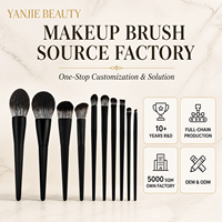 Ensemble de pinceaux de maquillage à marque privée, couleur et logo personnalisés, vente en gros d'usine avec faible MOQ, échantillon gratuit