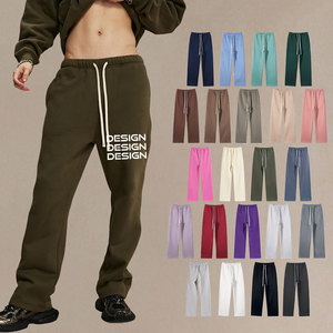 Fabrication de pantalons de survêtement amples brodés de haute qualité, en molleton, avec logo personnalisé, pour hommes, 100% coton, unisexe - Product Image 1