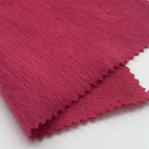 Factory 180gsm 100% Polyester Soft Short Pile Velour Plush Velboa Faux Fur Fabric For Garment