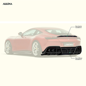 Aulena Splitter carbonio minigonne laterali paraurti anteriore posteriore diffusore Spoiler Carbon Dry kit corpo Splitter anteriore per Ferrari Roma - Product Image 3