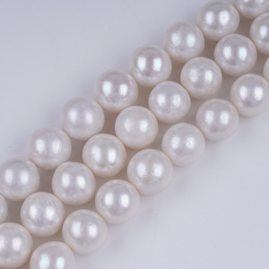 Collar de Perlas de Agua Dulce Naturales de Zhuji, 11-13 mm, Redondas, Blancas, Estilo Edison, para Joyería DIY, Perlas Sueltas al por Mayor - Product Image 1