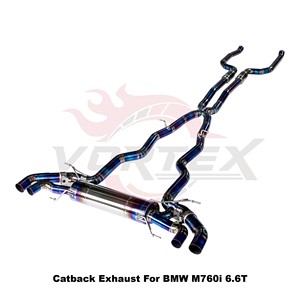 Vortex Hand Welded Titanium Exhaust <b>Back</b> System for BMW M760i M760Li G12 N74 Custom Upgrade Valvetronic Pipe - Product Image 3