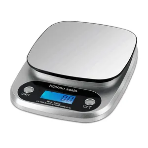 Báscula digital grande para alimentos de cocina de alta calidad y capacidad con batería y pantalla digital 10kg 5Kg/0,1g básculas electrónicas