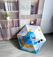 Sombrilla de Seguridad para Niños LS, Diseño de Dibujos Animados, Bordes Redondeados, Antipinchazos, Tira Reflectante, Protección UV, Sombrilla Manual para Niños