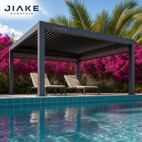 Jiake 6063-T5 Aluminium-Pergola mit Motorisiertem Lamellendach für Garten, Pool, Terrasse, Pavillon und Wohnbereich im Freien