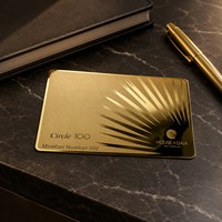 Carte de membre personnalisée en métal plaqué or de luxe, logo gravé au laser personnalisé, texte pour cadeaux d'entreprise VIP haut de gamme