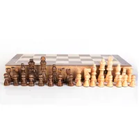 उच्च-ग्रेड लकड़ी शतरंज टुकड़े सेट 3.5 इंच अंतरराष्ट्रीय टूर्नामेंट राजा 97mm