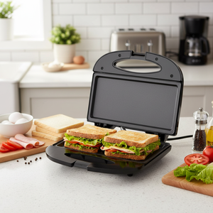 Parrilla Eléctrica Compacta Antiadherente con Superficie de Rejilla Profunda, Negra, Certificada por ETL, Tostadora de Pan para Huevos, Jamón y Sándwiches - Product Image 3