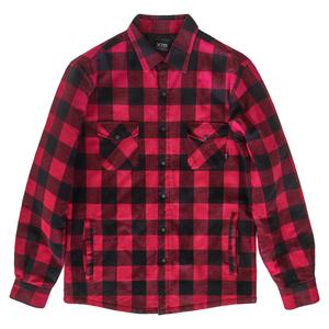 Logo personalizzato di alta qualità in pile nero rosso foderato in cotone pesante in cotone trapuntato flanella <span class=keywords><strong>camicia</strong></span> da uomo - Product Image 1