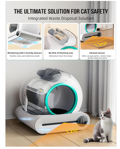 Caixa de Areia Inteligente Automática Autolimpante para Gatos, Super Grande, com Controle de Odor, Sanitário Automático para Gatos - Product Image 4
