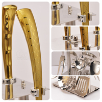 QANA Factory Direct 12PCS Ensemble de couteaux en métal écologiques et ustensiles de cuisine avec support Option OEM en gros disponible