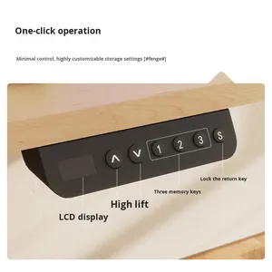 Contemporary Height-Adjustable Smart Electric Standing <strong>Desk</strong> Modern Solid Wood <strong>Computer</strong> <strong>Desk</strong> for Home Office <strong>Study</strong> Bedroom Use - Product Image 4