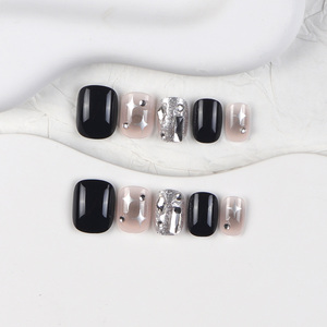 Venta al por mayor <span class=keywords><strong>de</strong></span> 24 piezas ABS French Dot Diamond Juego <span class=keywords><strong>de</strong></span> <span class=keywords><strong>uñas</strong></span> postizas <span class=keywords><strong>Diseño</strong></span> <span class=keywords><strong>de</strong></span> salto colorido <span class=keywords><strong>Uñas</strong></span> a presión personalizadas Precio directo <span class=keywords><strong>de</strong></span> fábrica - Product Image 3