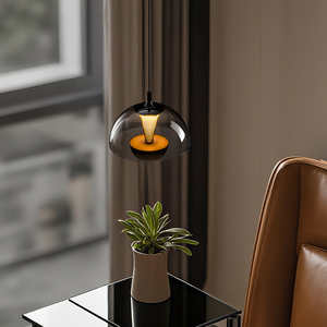 <strong>Nordic</strong> Luxury Hotel Modern Warm <strong>Pearl</strong> Black Clear Glass Dome Hanging LED Pendant Chandelier Ceiling Lamp Indoor Use - Product Image 2