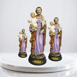 Statue personnalisée en résine faite à la main, représentant Saint Joseph et l'Enfant Jésus, pour scènes <span class=keywords><strong>de</strong></span> Nativité <span class=keywords><strong>de</strong></span> Noël - Product Image 1