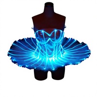 Robe tutu de ballet en fibre optique pleine couleur, idéale pour les spectacles de scène et les performances pour filles - Grande Vente