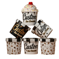 Coupe cône gaufré à la crème glacée jetable de 8oz personnalisée pour dessert, yaourt, gâteau au fromage bol de tasse de crème glacée