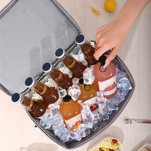 Sac à déjeuner isotherme portable de grande capacité, imperméable, avec logo personnalisé, pour pique-nique, camping, sac à bandoulière - Product Image 4