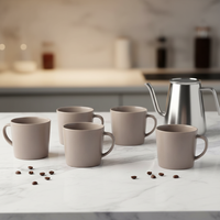 Nouveautés Tasse à café en céramique imprimée de logo de décalcomanie émaillée de couleur simple Tasse à café de gravure au laser émaillée par pulvérisation personnalisée