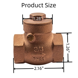 Válvula de Retención de Latón Roscada IPS de 1/2" para Sistema HVAC, Materiales de Plomería para Tuberías y Mangueras Sanitarias Roscadas YOD de 3/4" - Product Image 2