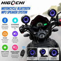 Système audio MP3 LED étanche pour moto, scooter et VTT avec télécommande et son stéréo