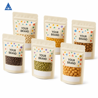 Sachet Doypack Imprimé Coloré avec Fenêtre Transparente et Fermeture Zip Refermable, Personnalisable avec Logo, pour Emballage Alimentaire (Snacks, Bonbons)