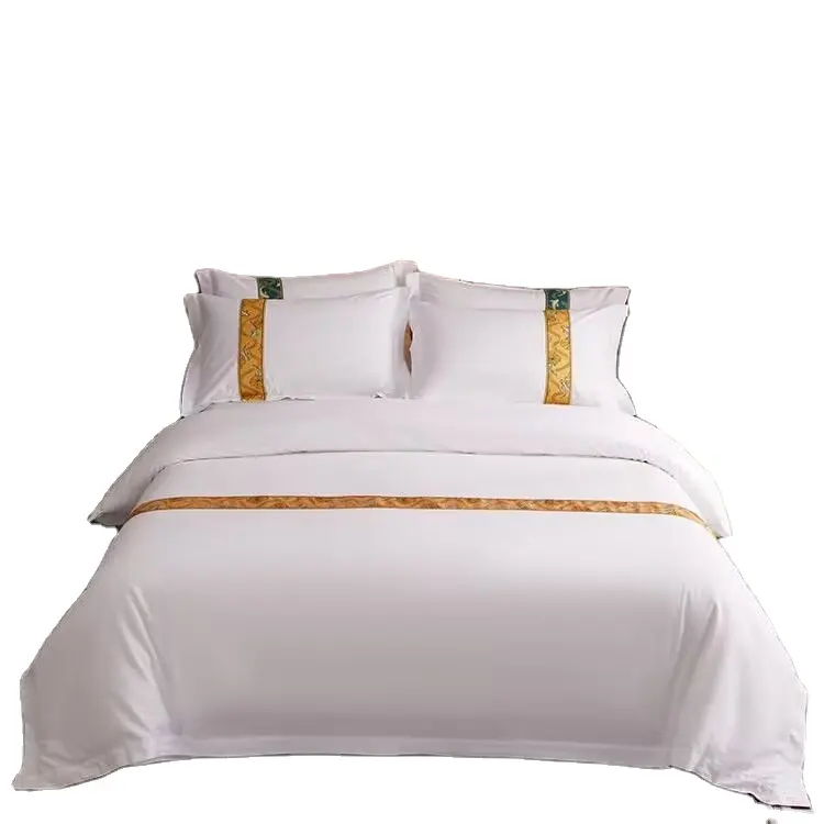 La migliore vendita di qualità superiore ultimo Design 200TC Hotel 100% cotone lenzuolo lino bianco Hotel lenzuolo