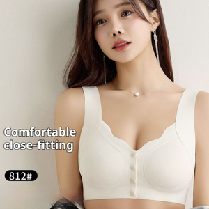 Sujetador Push-Up con Tirantes Anchos, Cómodo, con Cierre Frontal, Diseño a Rayas, Tallas <span class=keywords><strong>Grandes</strong></span> para Mujer - Product Image 5