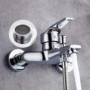 <span class=keywords><strong>Mitigeur</strong></span> de douche thermostatique mural en cuivre chromé poli avec pommeau de douche carré à jet pluie doux et monocommande - Product Image 5
