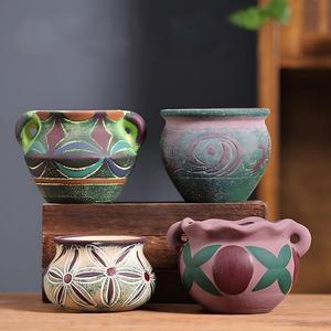 Petit pot en terre cuite pour plantes succulentes méditerranéennes, contrôle des racines, liquidation en gros - Product Image 5