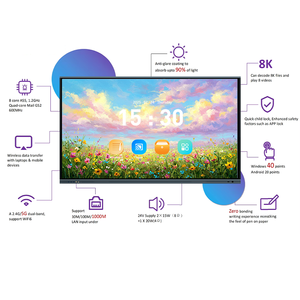 Pantallas Planas Interactivas 4K Android/Windows, Pizarra Digital Inteligente con Pantalla Táctil, Pantalla Inalámbrica Compartible, Control Remoto - Product Image 2