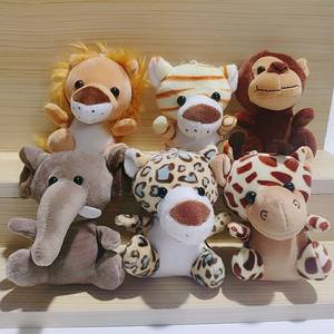 Venta al por mayor de juguetes de peluche pequeños de 4 pulgadas animales del bosque León Tigre juguetes de peluche transfronterizos malla de algodón PP para colgantes de boda - Product Image 4
