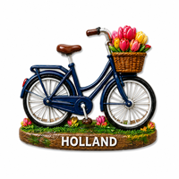 Aimant de réfrigérateur unique WeiVista, souvenirs de Hollande : vélo, tulipe, panier - Fournisseur personnalisé