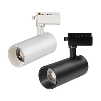 Spot linéaire moderne 15W-48V Lampe à LED ultra-mince Corps en aluminium Surface réglable Système d'éclairage sur rail magnétique