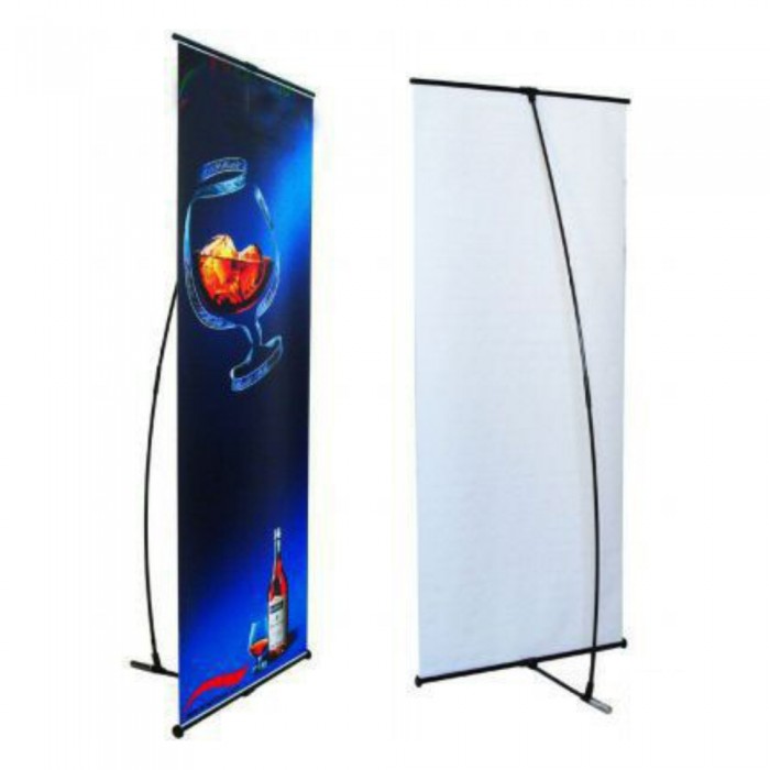 80*200Cm Aluminium L Banner, Draagbare Reclame L Banner Stand Met Aangepaste Afdrukken