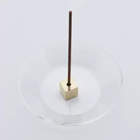 Porte-encens BECORA Mini Cube en laiton massif, laiton satiné mat, porte-encens pour bâtonnets d'encens, décoration aromathérapie pour la maison