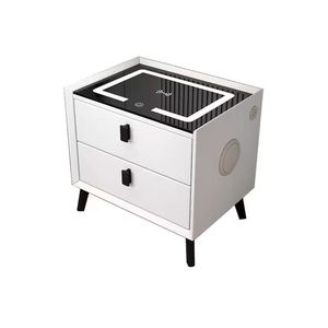 Hiện đại không dây thông minh đầu giường LED ánh sáng rắn gỗ Bảng điều chỉnh phòng ngủ Tủ đầu giường vân tay khóa không dây tính năng sạc - Product Image 1