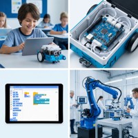 Robot éducatif de programmation pour enfants ENIG, carte de contrôle principale PCB 4 couches FR-4 4mil, Scratch Python, BLE, WiFi, moteur servo, ultrasons, détection de ligne