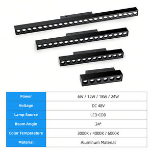 Luz de Rejilla Negra de Aluminio LED TmallGenie, Regulable, <span class=keywords><strong>Precio</strong></span> de Fábrica al por Mayor, Control Inteligente, Riel Magnético Lineal Comercial, DC48V - Product Image 2