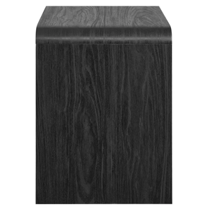 Modern Black Curved Edge Wooden <strong>Bedside</strong> <strong>Table</strong> with Single <strong>Circular</strong> Pattern Design Drawer and Open Shelves Nightstand for Bedroom - Product Image 6