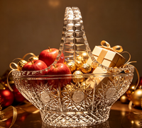 Panier de fruits en cristal taillé à la main avec 24% de PbO, panier cadeau de luxe pour centre de table de mariage, décoration de banquet à domicile