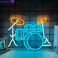 Lumière néon LED pour batteur, idéale pour scène musicale, salon, bar, décoration de fête, cadeaux originaux pour batteurs