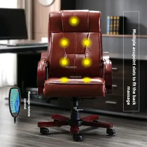 Fauteuils de bureau en cuir français, chaise d'ordinateur pour bureau et chambre, mobilier de bureau européen, chaise de gaming pivotante, fauteuil simple avec dossier et accoudoirs - Product Image 2