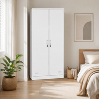 Armoire et casier métalliques à 2 portes, armoire de rangement, armoire de chambre en acier design